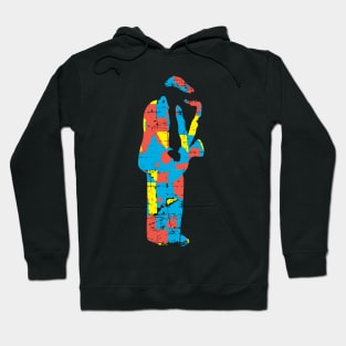 Modern Abstract Sax Player Hoodie